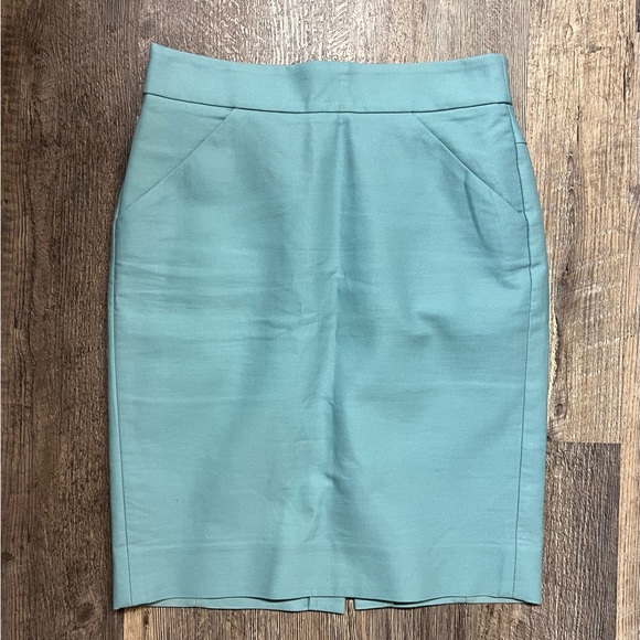 J Crew Blue "The Pencil Skirt" Size O - Picture 2 of 3